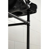 Imperial 36-Inch Ceramic Console Sink with Stainless Steel Legs (8-Inch, 3-Hole)