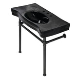 Imperial 36-Inch Ceramic Console Sink with Stainless Steel Legs (8-Inch, 3-Hole)