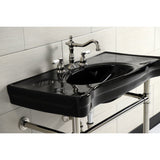 Imperial 36-Inch Ceramic Console Sink with Stainless Steel Legs (8-Inch, 3-Hole)