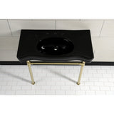 Imperial 36-Inch Ceramic Console Sink with Stainless Steel Legs (8-Inch, 3-Hole)
