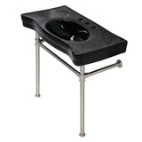 Imperial 36-Inch Ceramic Console Sink with Stainless Steel Legs (8-Inch, 3-Hole)