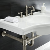 Templeton 37-Inch Ceramic Console Sink with Stainless Steel Legs (8-Inch, 3-Hole)