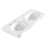 Imperial 47-Inch Ceramic Double Bowl Console Sink Top (8-Inch, 3-Hole)