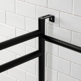 Fauceture Stainless Steel Console Sink Base with Glass Shelf