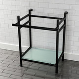 Fauceture Stainless Steel Console Sink Base with Glass Shelf