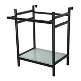 Fauceture Stainless Steel Console Sink Base with Glass Shelf