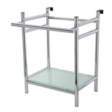Fauceture Stainless Steel Console Sink Base with Glass Shelf