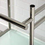 Fauceture Stainless Steel Console Sink Base with Glass Shelf