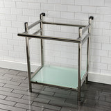 Fauceture Stainless Steel Console Sink Base with Glass Shelf