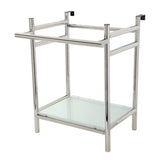 Fauceture Stainless Steel Console Sink Base with Glass Shelf