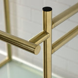 Fauceture Stainless Steel Console Sink Base with Glass Shelf