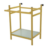 Fauceture Stainless Steel Console Sink Base with Glass Shelf