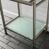 Fauceture Stainless Steel Console Sink Base with Glass Shelf