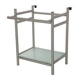 Fauceture Stainless Steel Console Sink Base with Glass Shelf