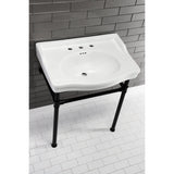 Victorian 30-Inch Ceramic Console Sink (8-Inch, 3-Hole)