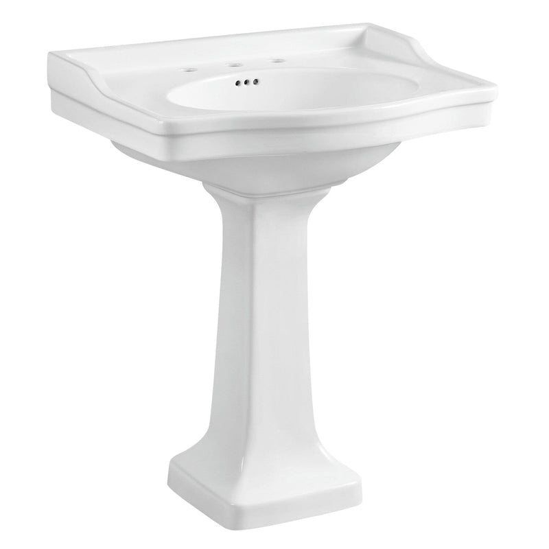 Imperial 29-15/16 Inch Wall Mount Pedestal Sink (8-Inch, 3-Hole)
