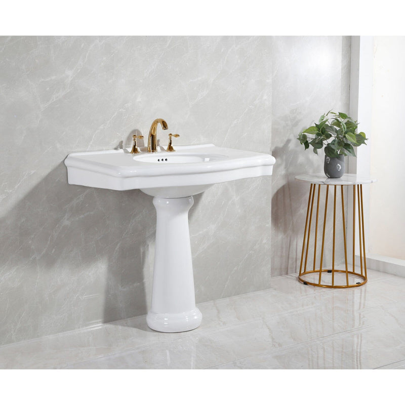 Sovereign 35-Inch Ceramic Pedestal Sink (8-Inch, 3-Hole)