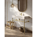 New Haven 39-Inch Porcelain Console Sink with Stainless Steel Legs (1-Hole)