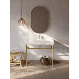 New Haven 39-Inch Porcelain Console Sink with Stainless Steel Legs (1-Hole)
