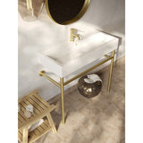New Haven 39-Inch Porcelain Console Sink with Stainless Steel Legs (1-Hole)