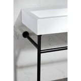 New Haven 39-Inch Porcelain Console Sink with Stainless Steel Legs