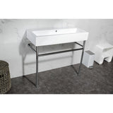 New Haven 39-Inch Porcelain Console Sink with Stainless Steel Legs