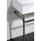 New Haven 39-Inch Porcelain Console Sink with Stainless Steel Legs