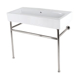 New Haven 39-Inch Porcelain Console Sink with Stainless Steel Legs