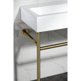 New Haven 39-Inch Porcelain Console Sink with Stainless Steel Legs
