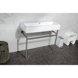 New Haven 39-Inch Porcelain Console Sink with Stainless Steel Legs