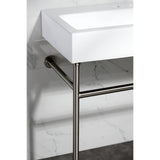 New Haven 39-Inch Porcelain Console Sink with Stainless Steel Legs (8-Inch, 3-Hole)