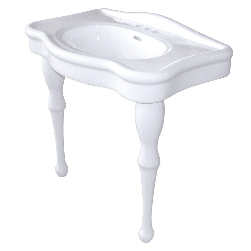 Imperial 32-Inch Ceramic Console Sink with Ceramic Legs (4-Inch, 3-Hole)