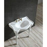 Imperial 32-Inch Ceramic Console Sink with Ceramic Legs (8-Inch, 3-Hole)