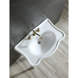 Imperial 32-Inch Ceramic Console Sink with Ceramic Legs (8-Inch, 3-Hole)