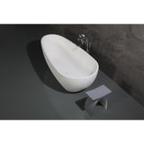 Arcticstone 72-Inch Solid Surface Egg Shaped Double Ended Freestanding Tub with Drain