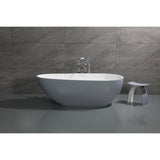Arcticstone 72-Inch Solid Surface Egg Shaped Double Ended Freestanding Tub with Drain