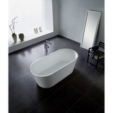Arcticstone 67-Inch Solid Surface Oval Double Ended Freestanding Tub with Drain