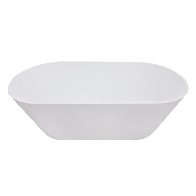 Arcticstone 67-Inch Solid Surface Oval Double Ended Freestanding Tub with Drain