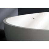 Arcticstone 67-Inch Solid Surface Egg Shaped Double Ended Freestanding Tub with Drain