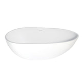 Arcticstone 67-Inch Solid Surface Egg Shaped Double Ended Freestanding Tub with Drain