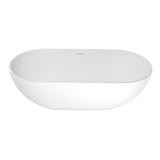 Arcticstone 70-Inch Solid Surface Oval Double Ended Freestanding Tub with Drain