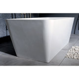 Arcticstone 59-Inch Solid Surface Rectangular Double Ended Freestanding Tub with Drain