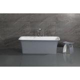 Arcticstone 67-Inch Solid Surface Rectangular Double Ended Freestanding Tub with Drain