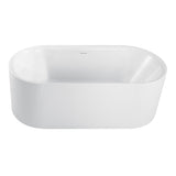 Aqua Eden 59-Inch Acrylic Oval Double Ended Freestanding Tub with Drain