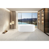 Aqua Eden 68-Inch Acrylic Oval Double Ended Freestanding Tub with Drain