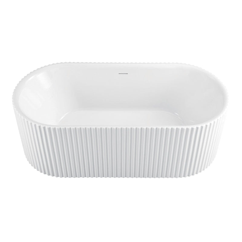 Aqua Eden 68-Inch Acrylic Oval Double Ended Freestanding Tub with Drain