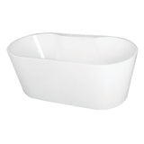 Aqua Eden 51-Inch Acrylic Oval Double Ended Freestanding Tub with Drain