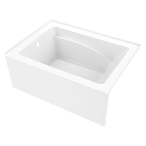 Aqua Eden 48-Inch Acrylic Rectangular 3-Wall Alcove Tub, Left Hand Drain