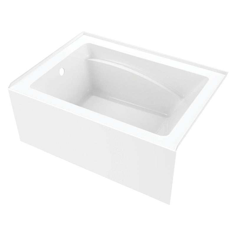 Aqua Eden 48-Inch Acrylic Rectangular 3-Wall Alcove Tub, Left Hand Drain