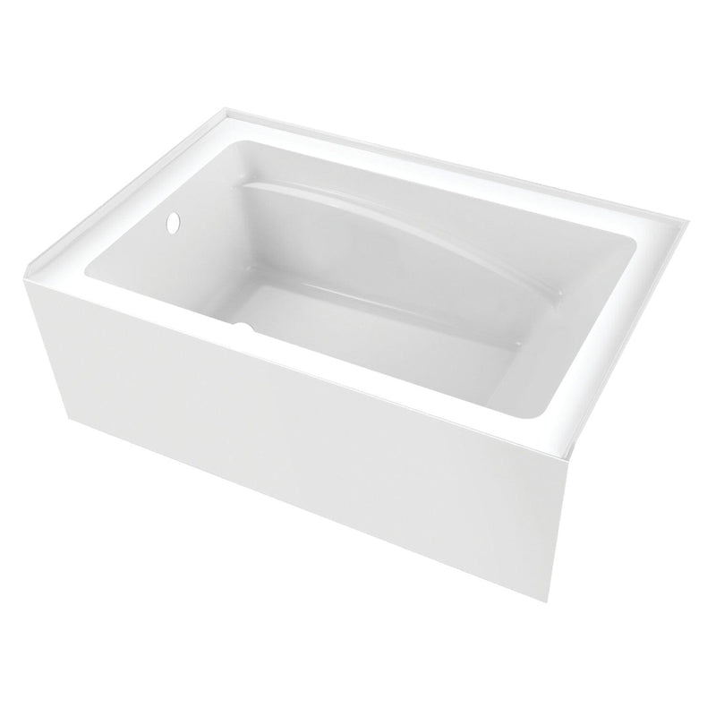 Aqua Eden 54-Inch Acrylic Rectangular 3-Wall Alcove Tub, Left Hand Drain